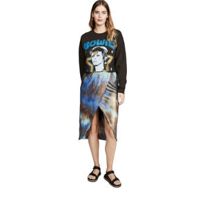 Le Superbe Take it easy Metallic Slit Multicolor Tie dye Skirt Medium